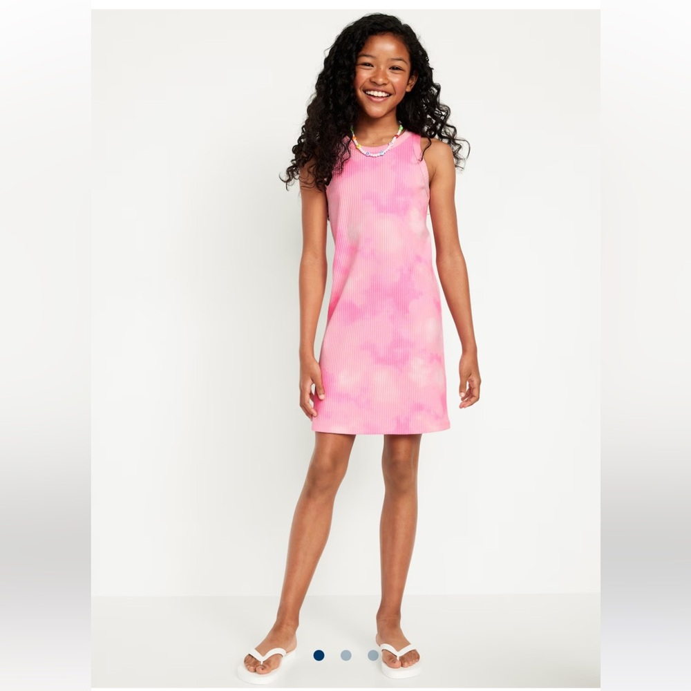 Printed Sleeveless Rib-Knit Dress